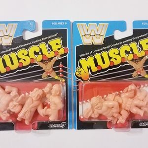 Super7 WWE WWF M.U.S.C.L.E. Lot of 2 packs (6 Figure's) NEW Ric Flair Iron Sheik